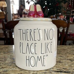 Rae Dunn Wizard of Oz “There’s No Place Like Home” Canister with Red Slippers